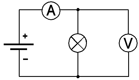 Aufbau fr Strom- und Spannungsmessung