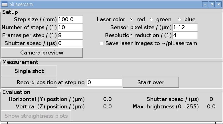 Screenshot of piLasercam.py