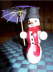 Schneemann mit Sonnenschirm
