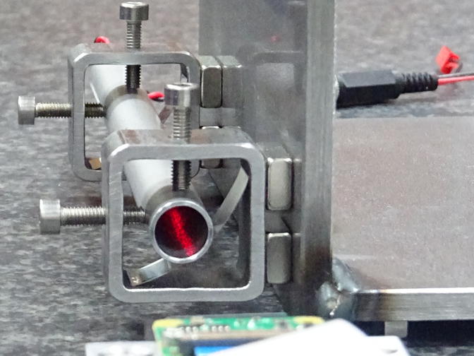 Detail view of the laser mount