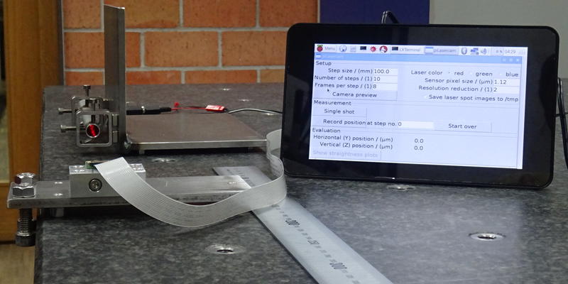 Setup for laser straightness measurement with the Raspberry Pi